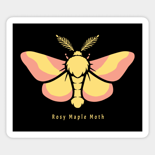 Rosy Maple Moth Magnet by CreativeSage